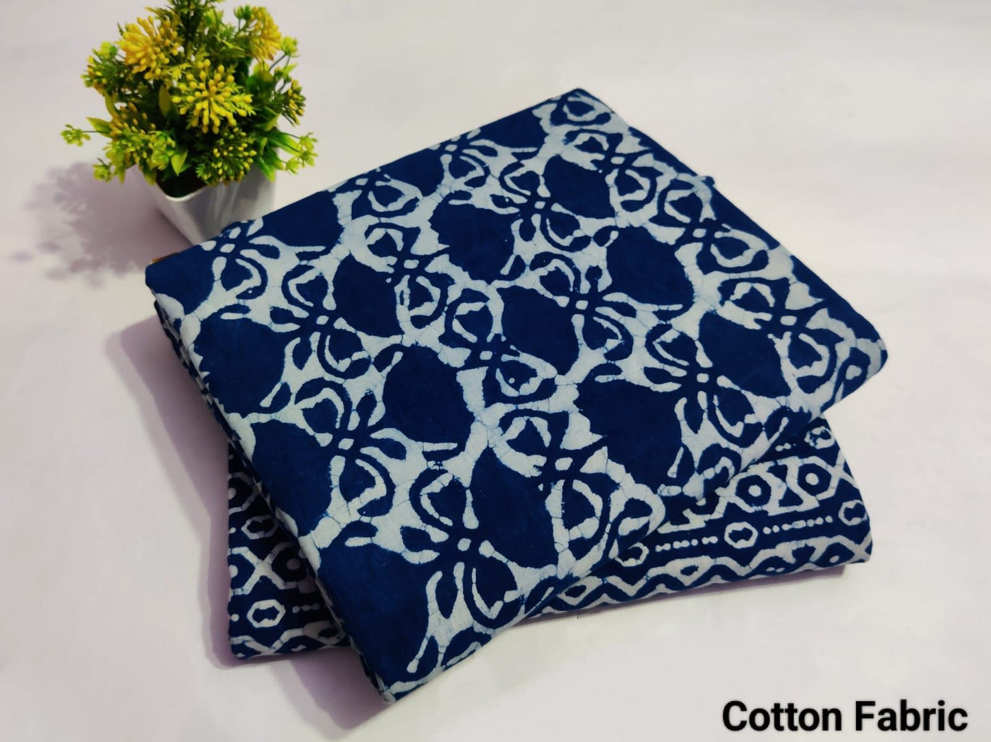 Indigo Cotton Fabric with Traditional Print – Soft Ethnic (BFTB10)