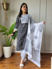 New Exclusive Collection of Hand Block Printed Stitched Cotton Suits With Cotton Dupatta in Beautiful Colours (BFSCS26)
