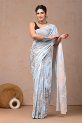 Traditional Authentic Hand Block Printed Pure Organic Cotton Sarees With matching Blouse(BFCS30)