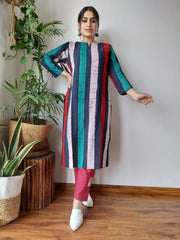 New Exclusive Hand  block printed Stitched Cotton  Kurtis with Pant