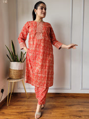 New Exclusive Hand  block printed Stitched Cotton  Kurtis with Pant