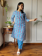 New Exclusive Hand  block printed Stitched Cotton  Kurtis with Pant