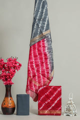 Premium Hand Block Printed Maheshwari Silk Suit(BFMAH31)