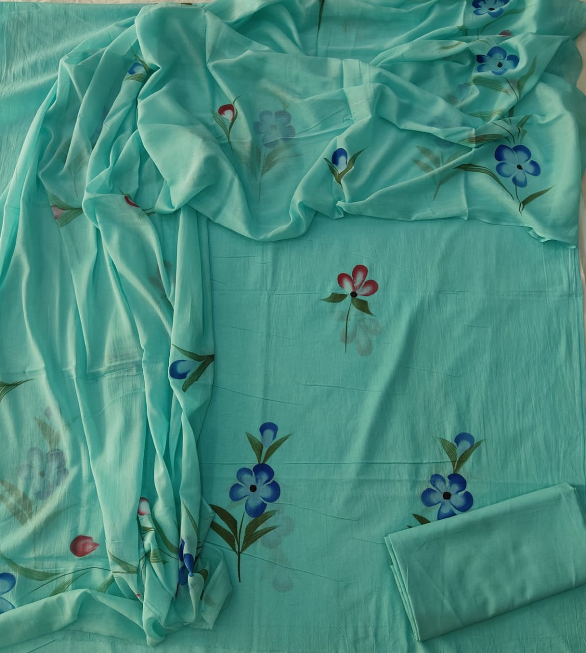 Exclusive Hand Block Cotton Suit With Cotton Dupatta(BFCOT31)
