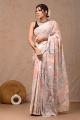 Traditional Authentic Hand Block Printed Pure Organic Cotton Sarees With matching Blouse