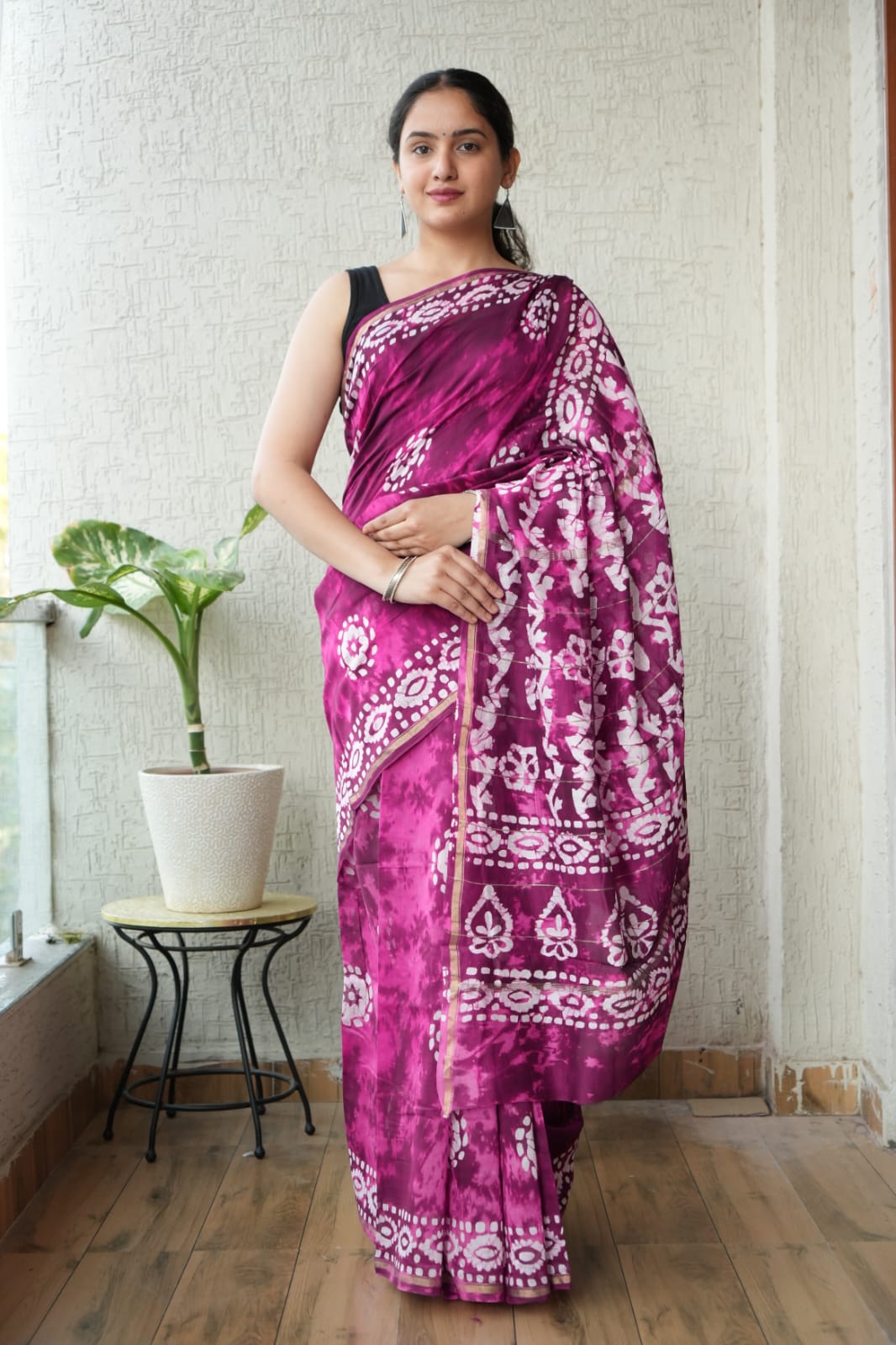 New Designer Hand Block Print Chanderi Silk Saree(BFCS44)