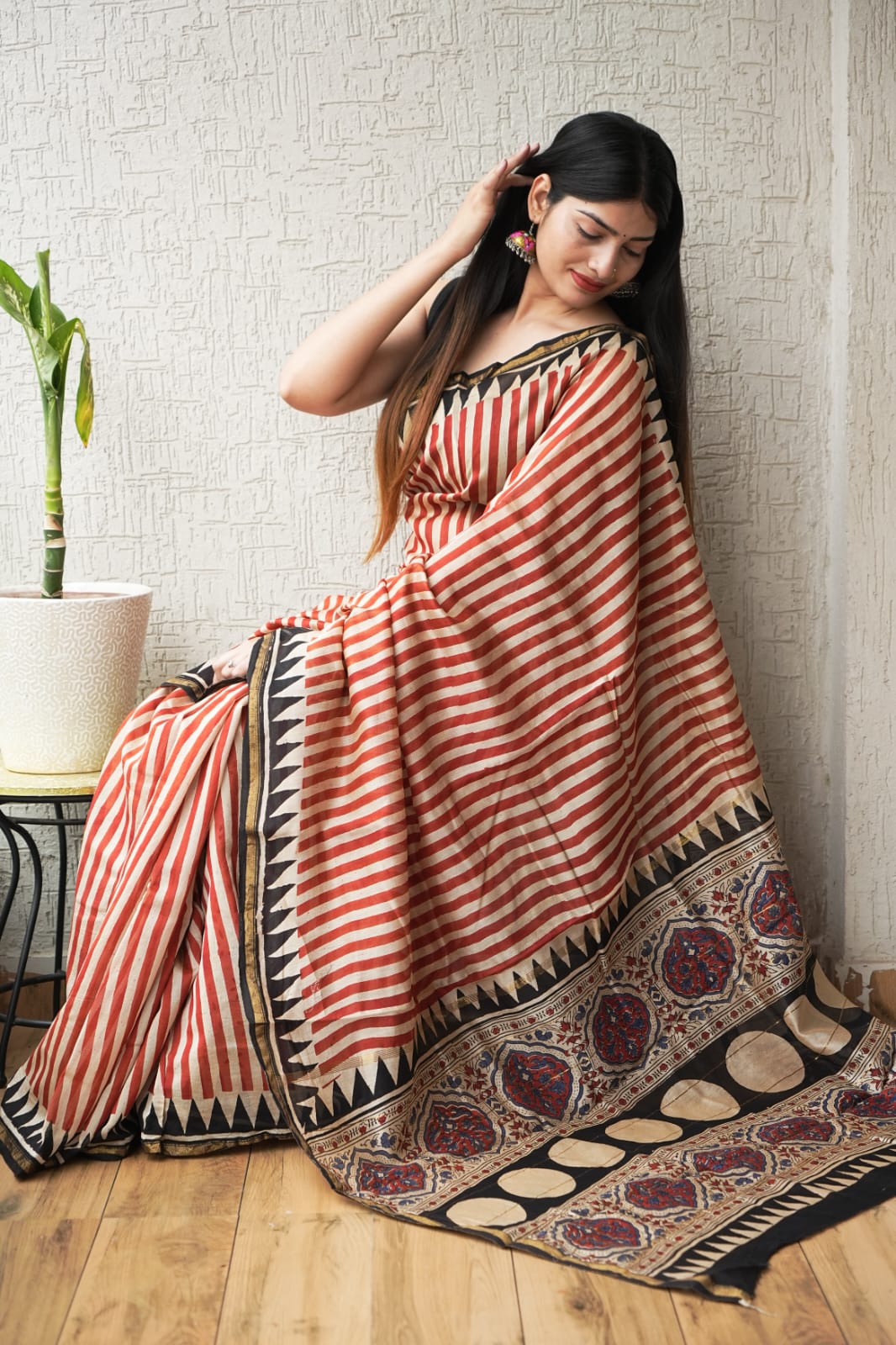 New Designer Hand Block Print Chanderi Silk Saree(BFCS75)