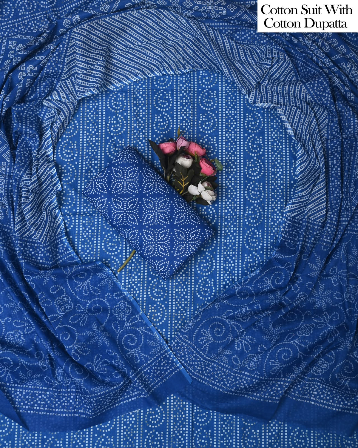 Exclusive Hand Block Cotton Suit With Cotton Dupatta(BFCOT198)