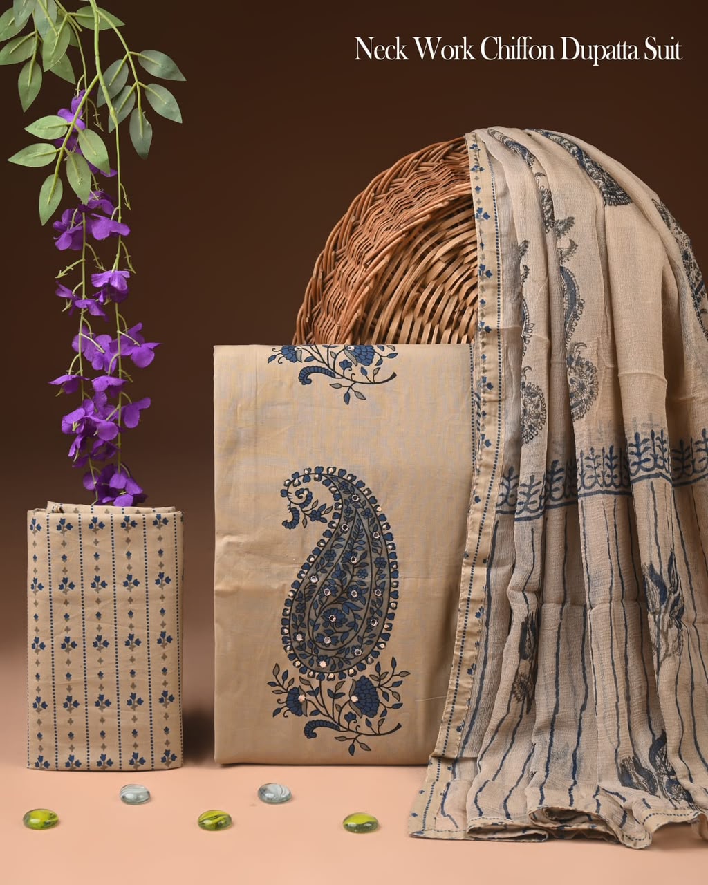 PREMIUM GOTA PATTI COTTON SUIT SET WITH CHIFFON DUPATTA