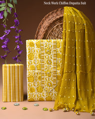 PREMIUM GOTA PATTI COTTON SUIT SET WITH CHIFFON DUPATTA(BSCOTGC74)