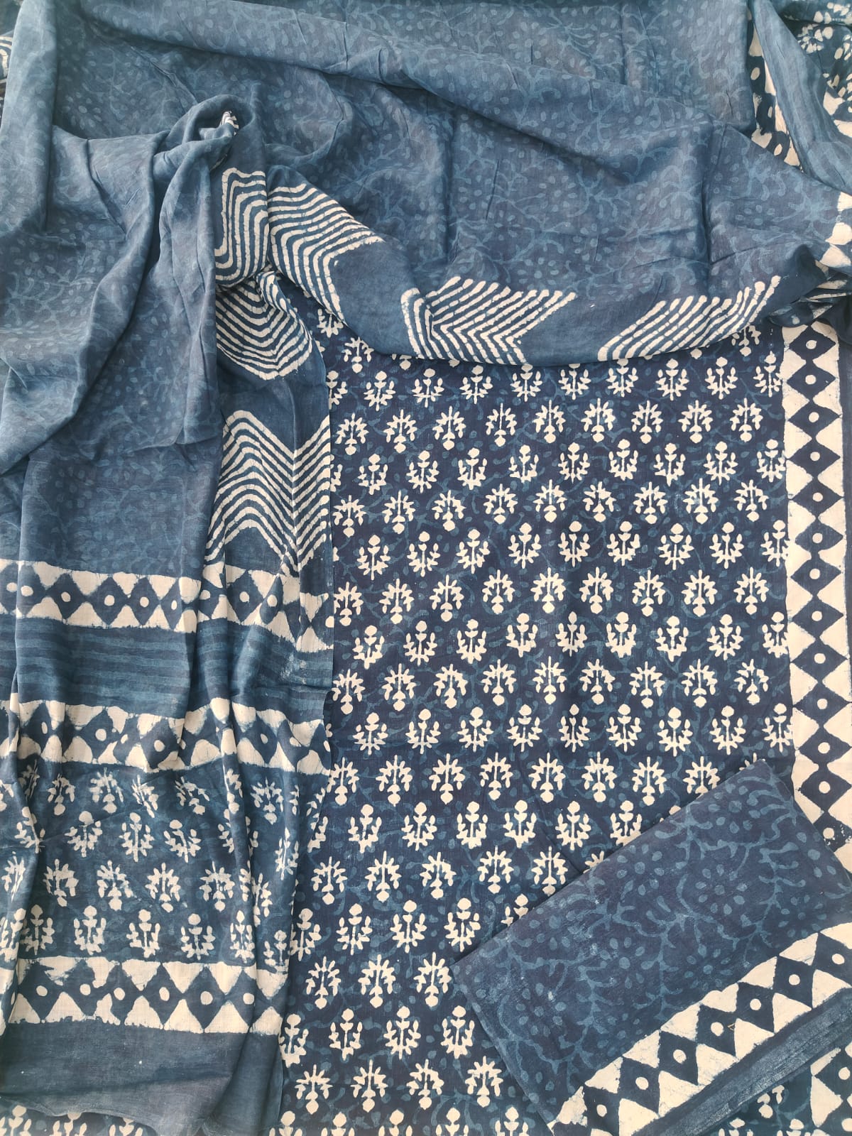 Exclusive Hand Block Cotton Suit With Cotton Dupatta(BFCOT80)