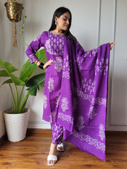 New Exclusive Collection of Hand Block Printed Stitched Cotton Suits With Cotton Dupatta in Beautiful Colours ((BFSCS33)