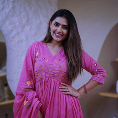 *Introducing the latest addition to our fashion collection the strength kurta Style made from high-quality cotton, embellished with exquisite embroidery  work on neck line and paired with matching pant.* 
*To add an extra touch of elegance, we have includ