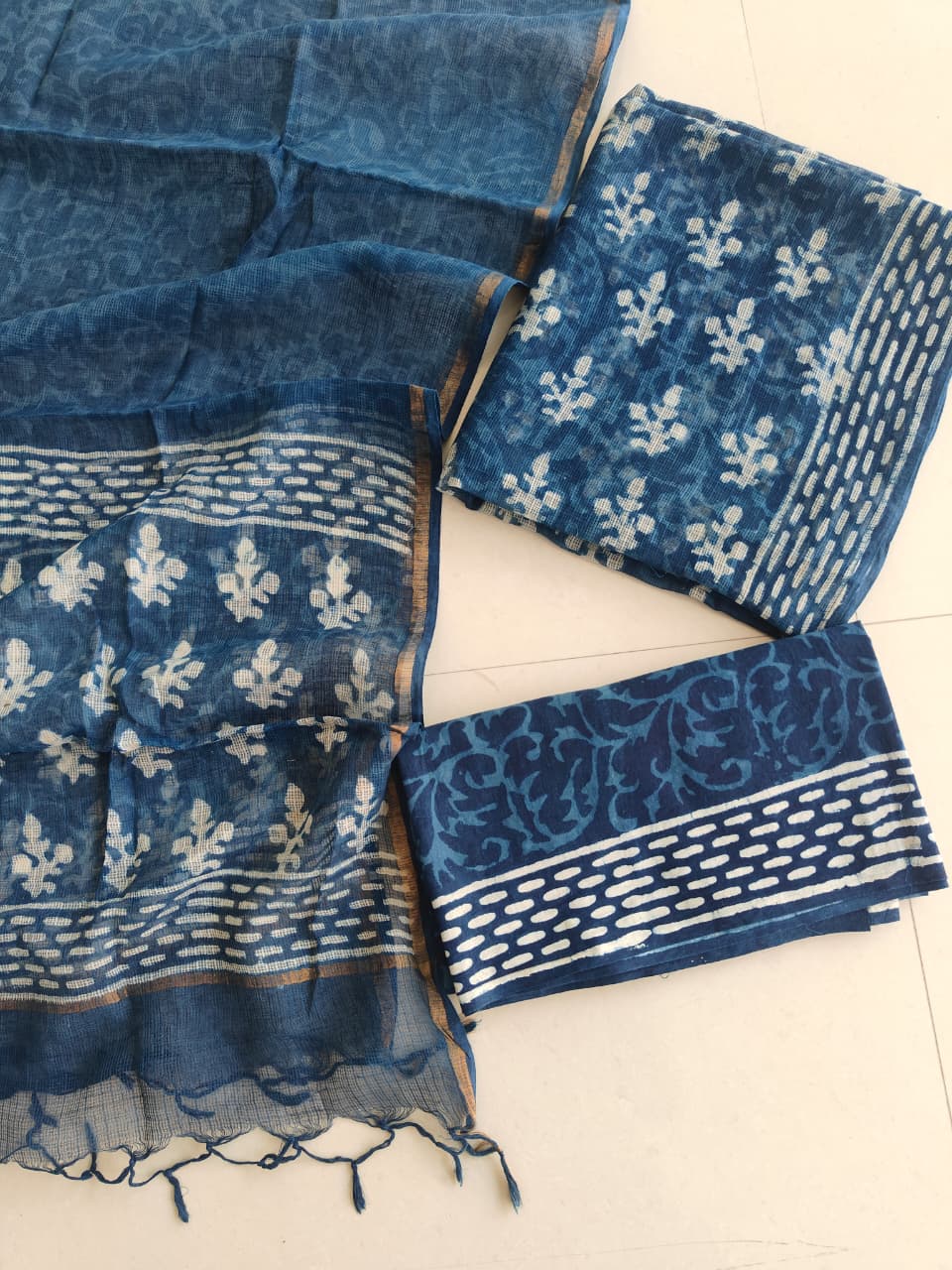Premium Sanganeri Printed kota Suit With Kota Doria Duppta