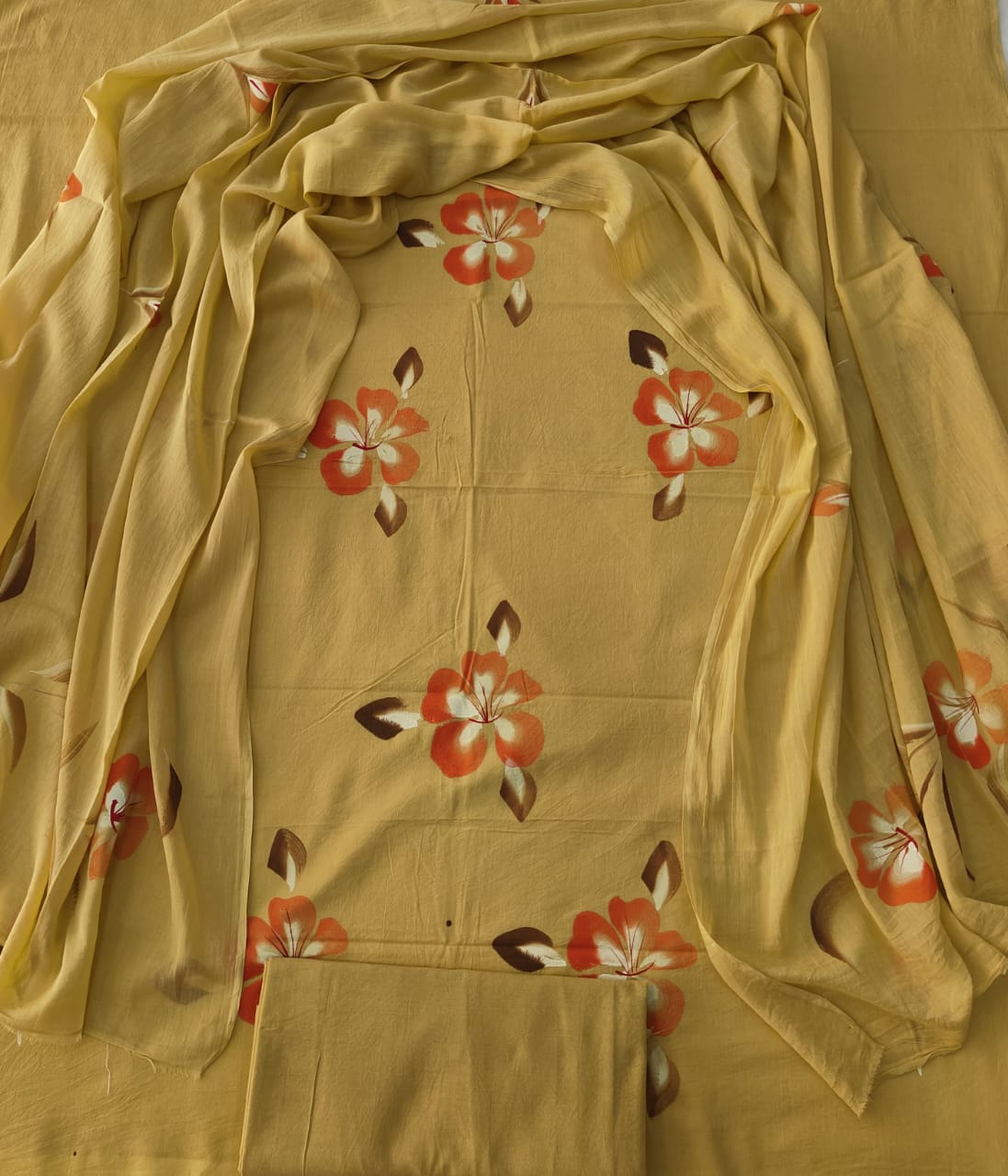 Exclusive Hand Block Cotton Suit With Cotton Dupatta(BFCOT41)
