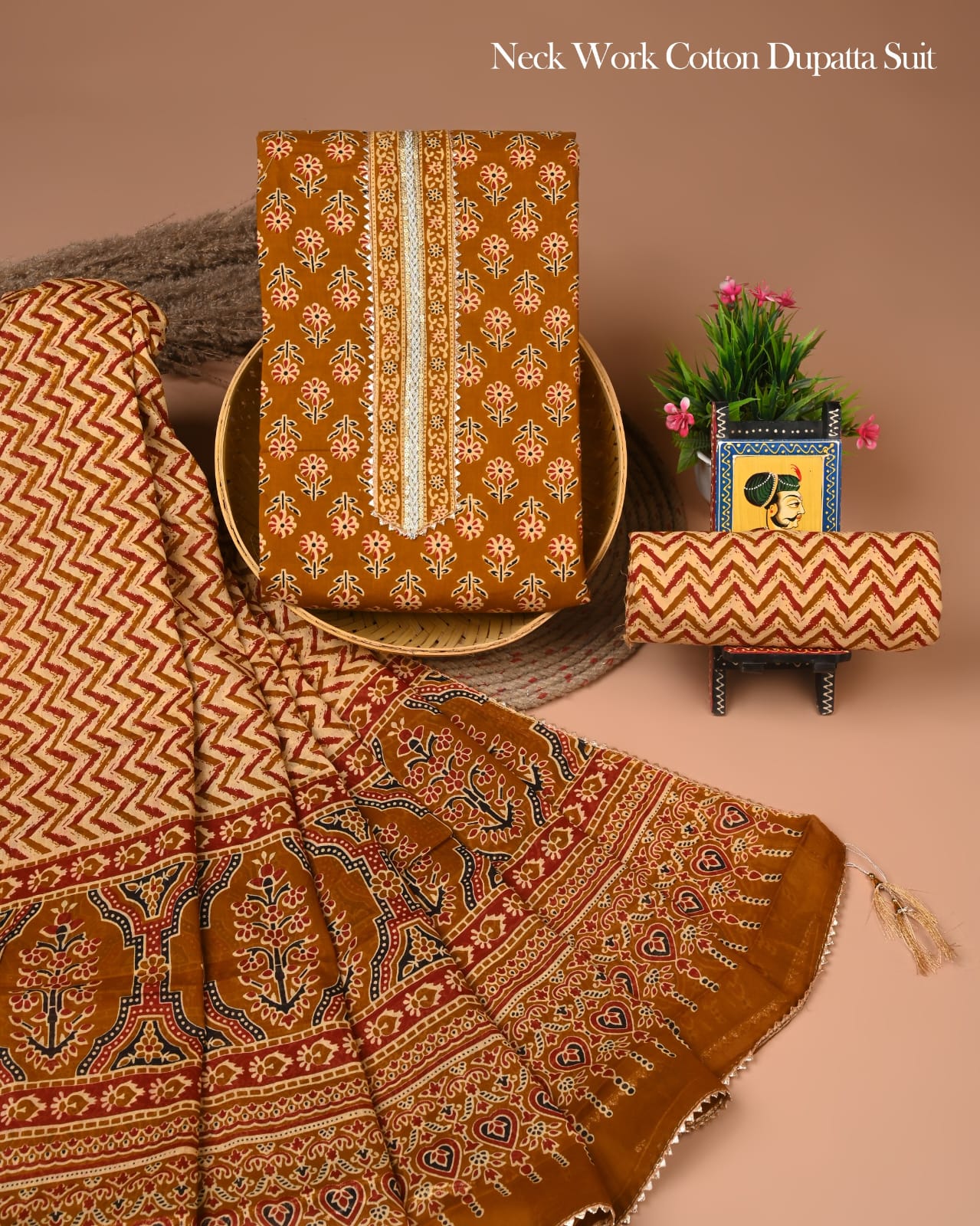 PREMIUM GOTA PATTI COTTON SUIT SET WITH COTTON DUPATTA(BFCOTGP16)