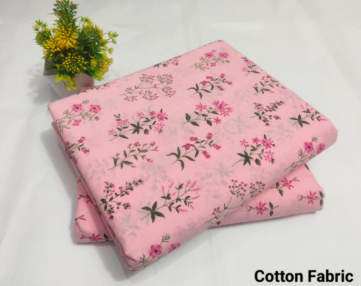 Light Pink Floral Cotton Fabric | Designer (BFTB121)