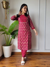 New Exclusive Hand  block printed Stitched Cotton  Kurtis with Pant