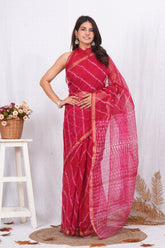 Exclusive hand Block Printed Kota Doria Saree (BFKS41)