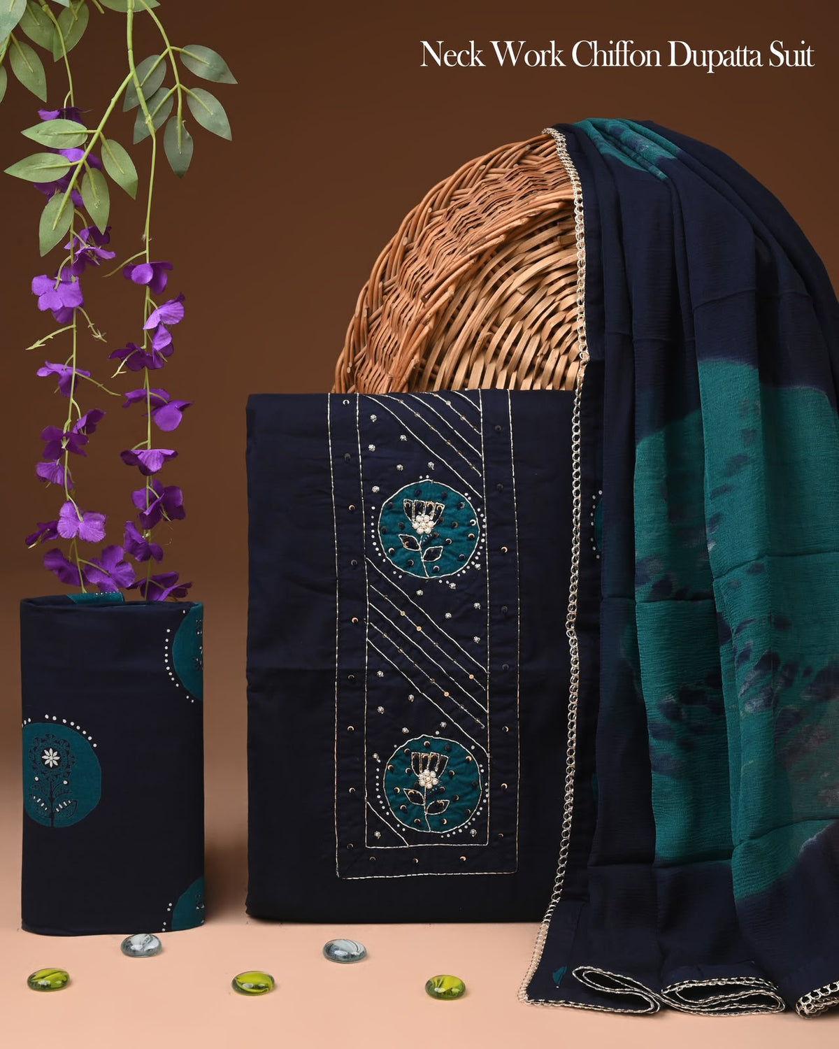 PREMIUM GOTA PATTI COTTON SUIT SET WITH CHIFFON DUPATTA