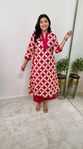 💜 New Design Launch 💜
*Pure Cotton Kurta Pant plazo in Beautiful Floral Prints. Must Have in Your Wardrobe For Your Daily Wear Office Wear*