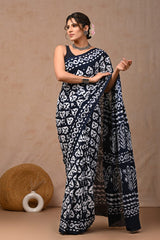 Traditional Authentic Hand Block Printed Pure Organic Cotton Sarees With matching Blouse