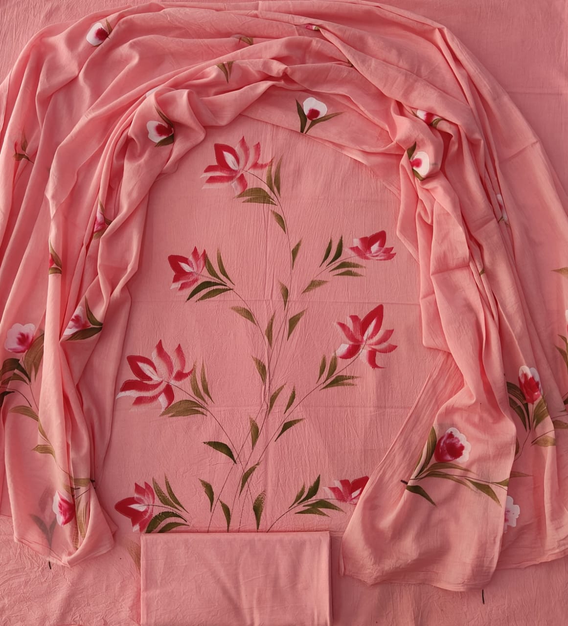 Exclusive Hand Block Cotton Suit With Cotton Dupatta(BFCOT52)