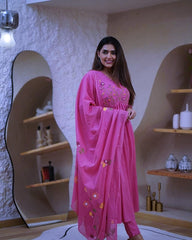 *Introducing the latest addition to our fashion collection the strength kurta Style made from high-quality cotton, embellished with exquisite embroidery  work on neck line and paired with matching pant.* 
*To add an extra touch of elegance, we have includ