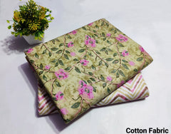 Premium Hand Block Printed Cotton Suit Top And Bottom Set(BFTB104)