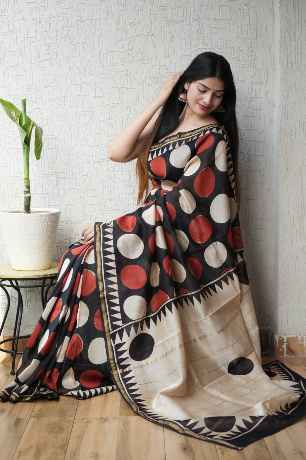 New Designer Hand Block Print Chanderi Silk Saree(BFCS81)