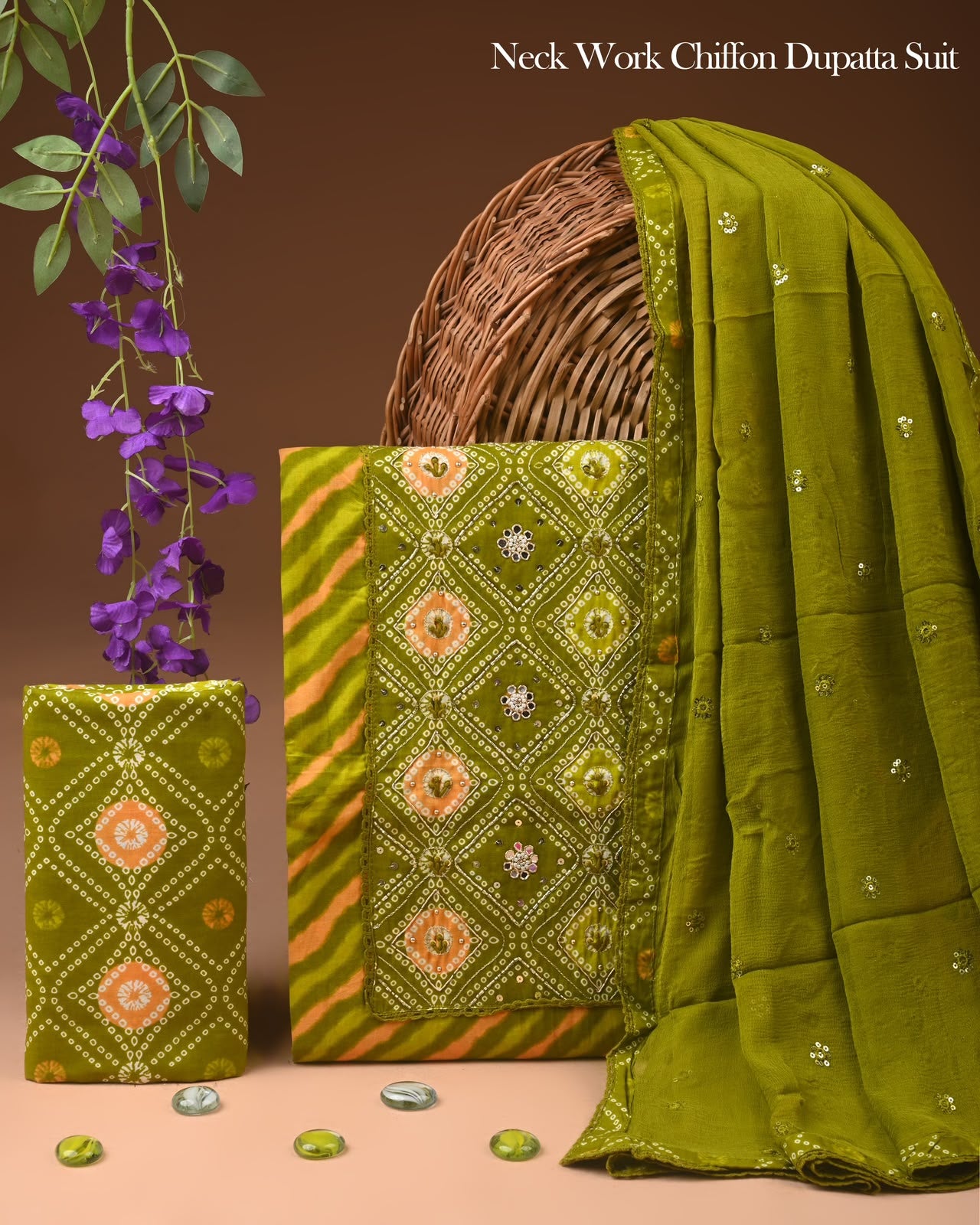PREMIUM GOTA PATTI COTTON SUIT SET WITH CHIFFON DUPATTA