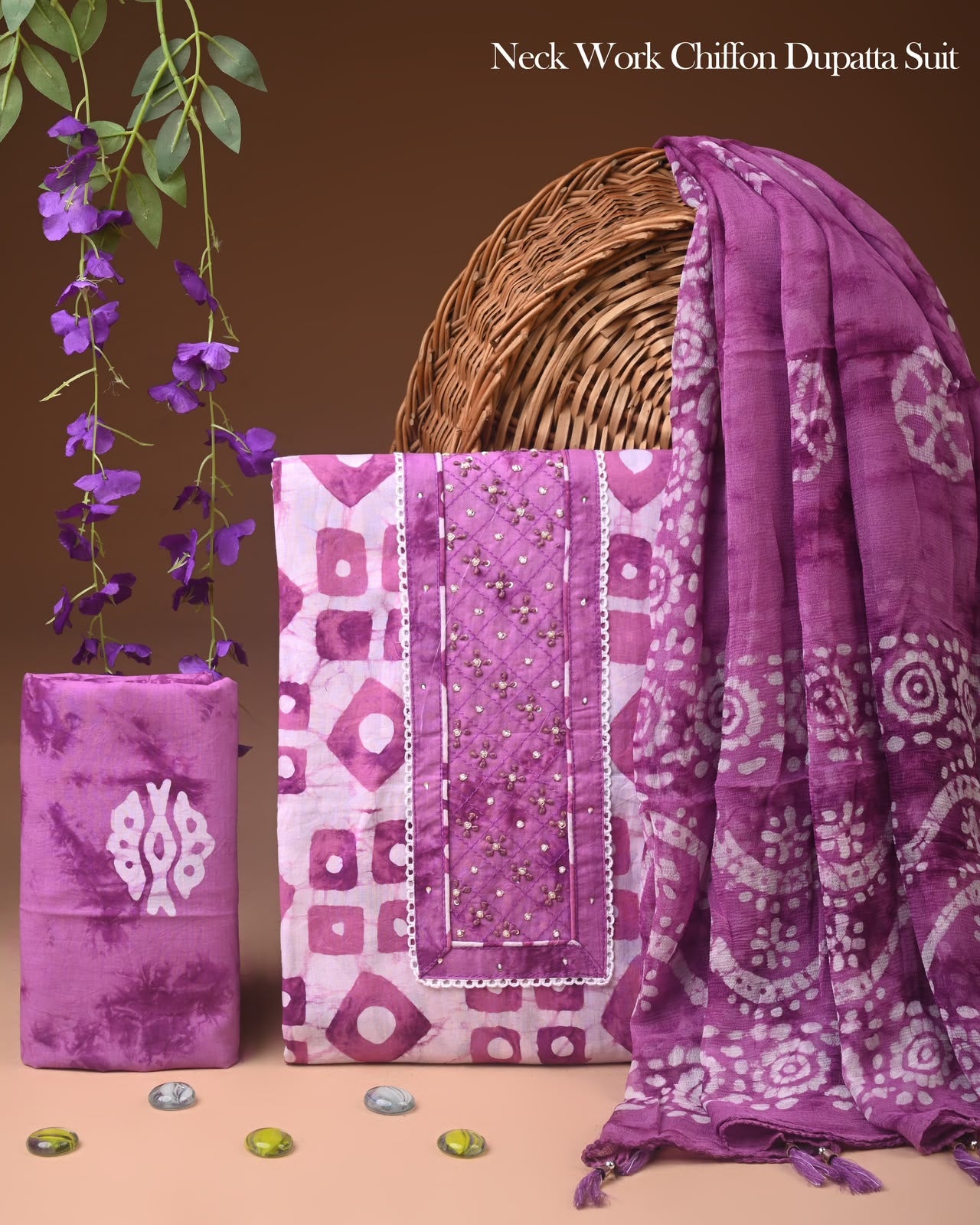 PREMIUM GOTA PATTI COTTON SUIT SET WITH CHIFFON DUPATTA