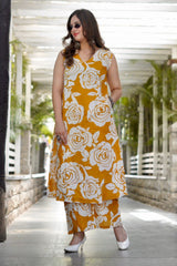 Make a dazzling statement with ths cotton nd plazo with beautiful crafted in premium cotton
Both side pocket in kurta 
V neck stunning pattern 
Mega sleves attached 
It features