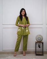 New launch
💃coord - set   🌞 
Premium cotton slub top with beautiful colours 🥰🥰
Paired up with premium cotton slub plazo  with 2 side pocket 💫