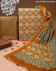 Exclusive Hand Block Cotton Suit With Cotton Dupatta