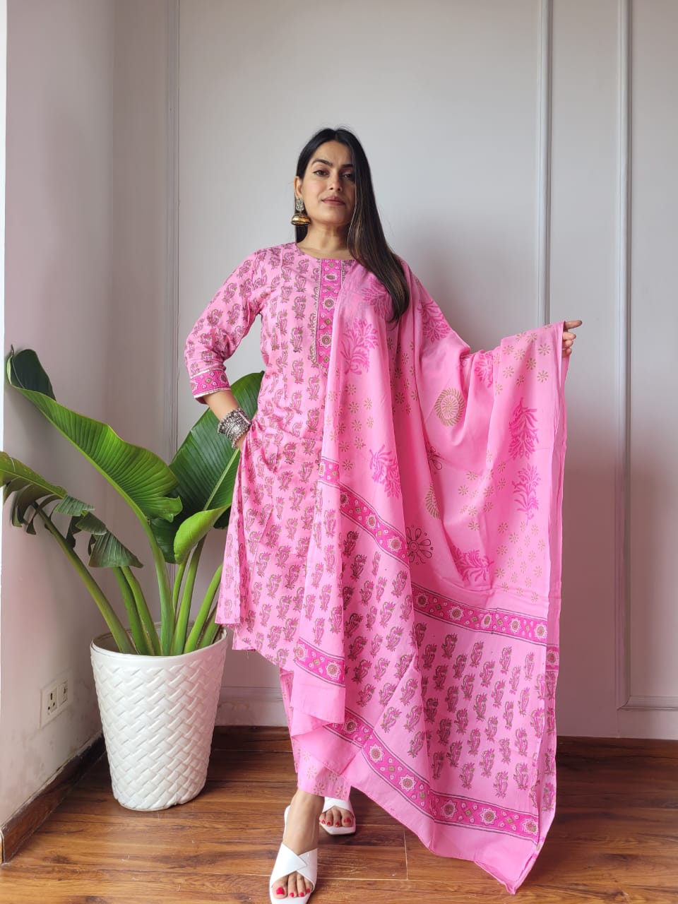 Sky Blue Cotton Suit with Dupatta for Women Bagru Fashions Sky Blue Cotton Suit with Dupatta for Women Bagru Fashions