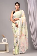 Traditional Authentic Hand Block Printed Pure Organic Cotton Sarees With matching Blouse