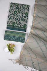 Premium Sanganeri Printed Cotton Suit With Kota Doria Duppta