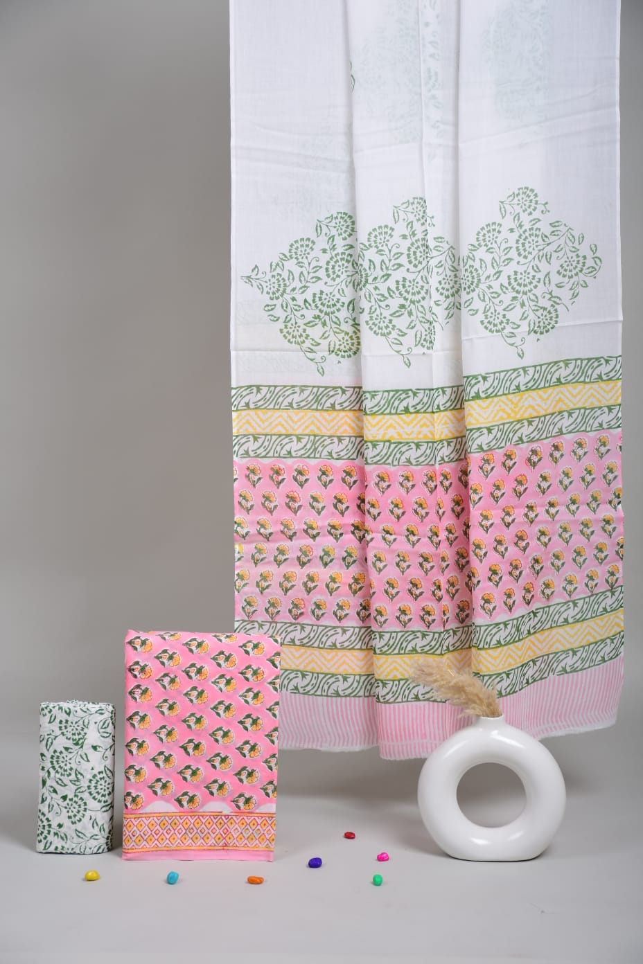 Exclusive Hand Block Cotton Suit With Cotton Dupatta(BFCOT02)