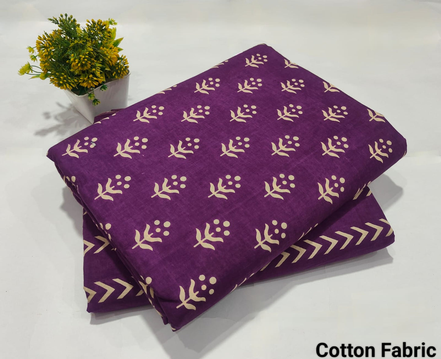 Purple Printed Top & Bottom Suit Set – Elegant Cotton Suit Material (BFTB83)