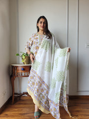 New Exclusive Collection of Hand Block Printed Stitched Cotton Suits With Cotton Dupatta in Beautiful Colours (BFSCS35)