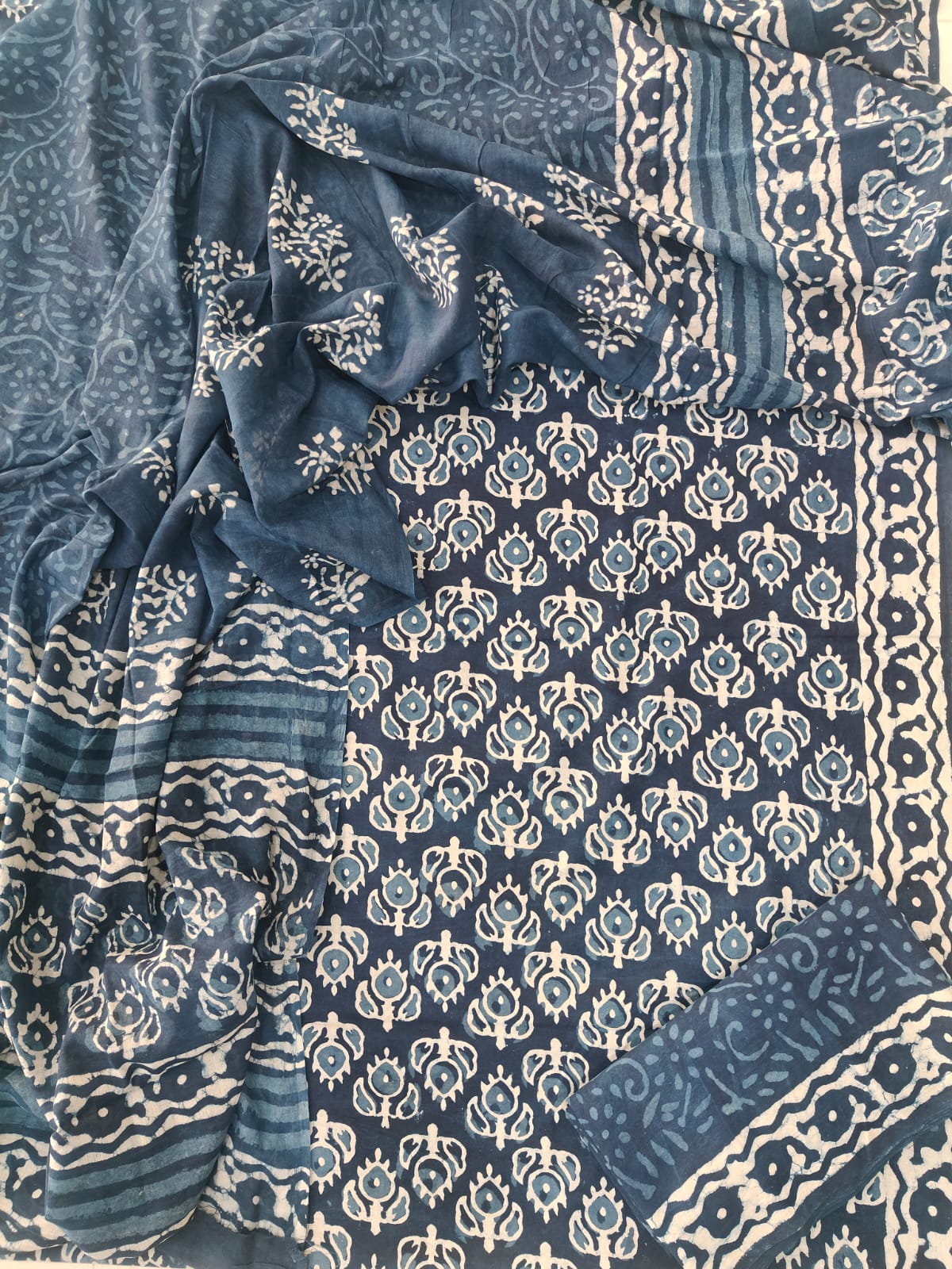 Exclusive Hand Block Cotton Suit With Cotton Dupatta(BFCOT89)