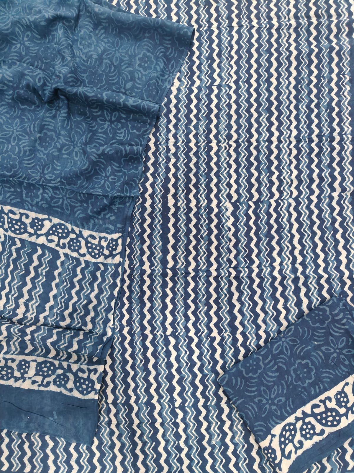Exclusive Hand Block Cotton Suit With Cotton Dupatta(BFCOT106)