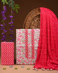 PREMIUM GOTA PATTI COTTON SUIT SET WITH CHIFFON DUPATTA(BSCOTGC23)