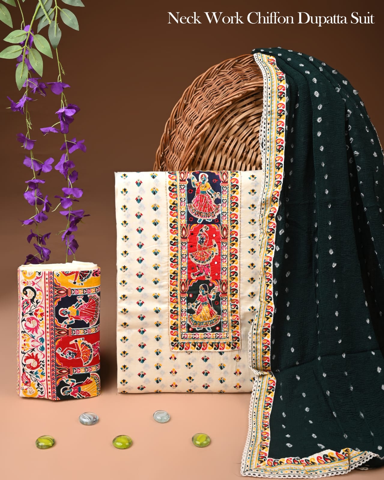 PREMIUM GOTA PATTI COTTON SUIT SET WITH CHIFFON DUPATTA