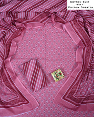 Exclusive Hand Block Cotton Suit With Cotton Dupatta(BFCOT189)