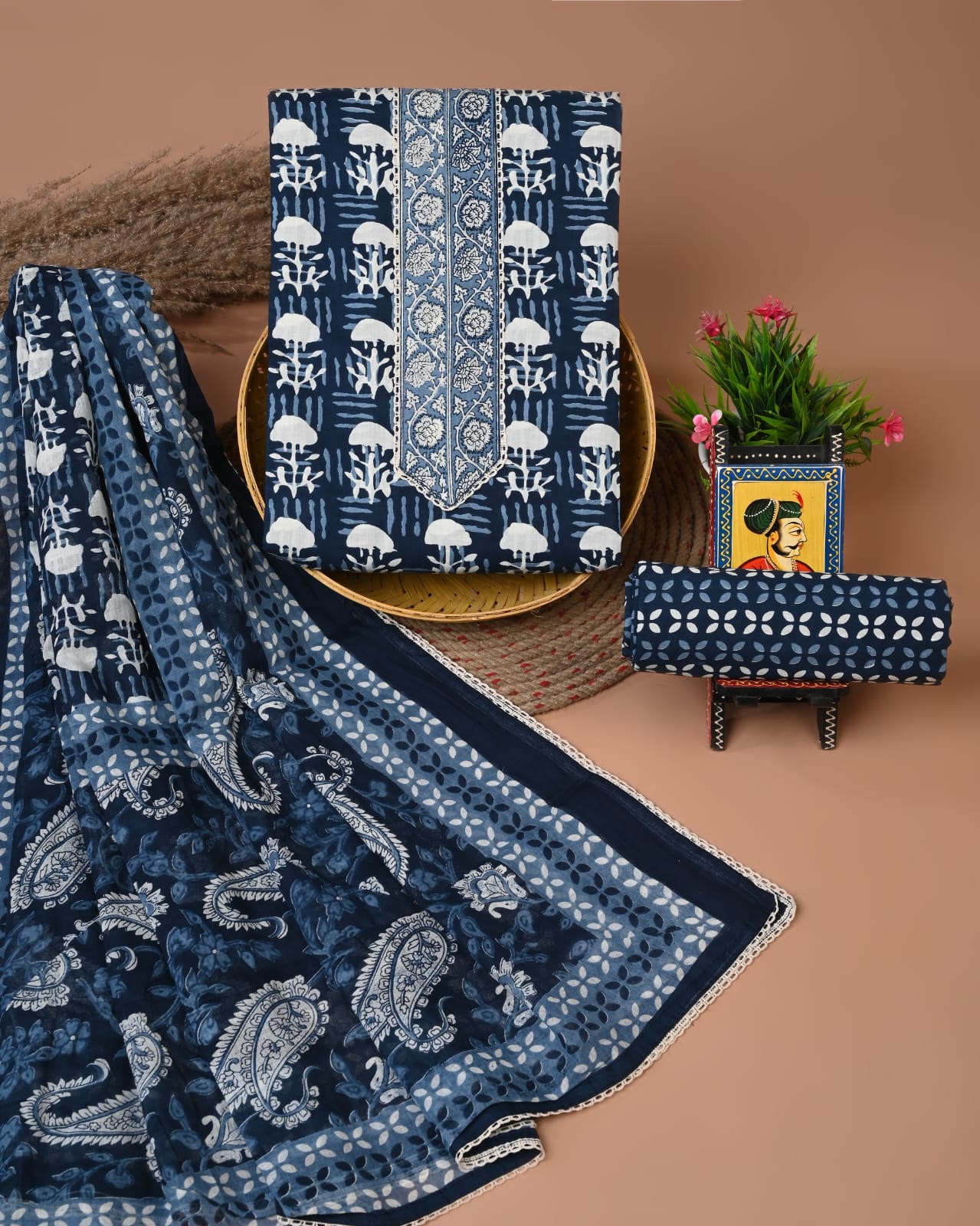 PREMIUM GOTA PATTI COTTON SUIT SET WITH COTTON DUPATTA(BFCOTGP06)