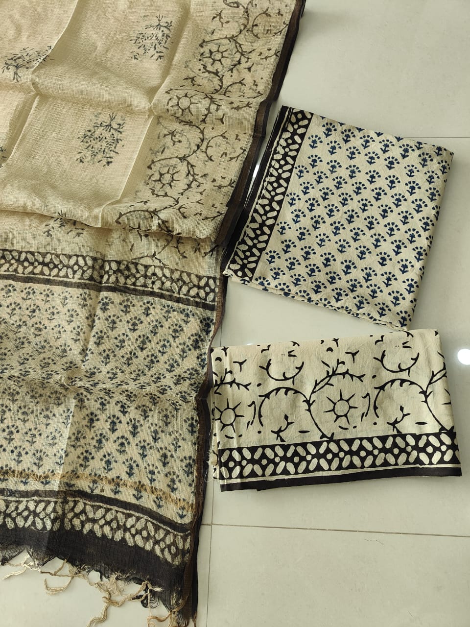 Premium Sanganeri Printed Cotton Suit With Kota Doria Dupatta