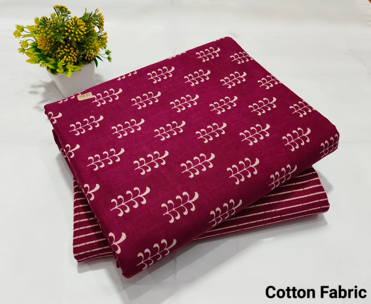 Rani Pink Booti Cotton Fabric – Soft Dress Material (BFTB80)