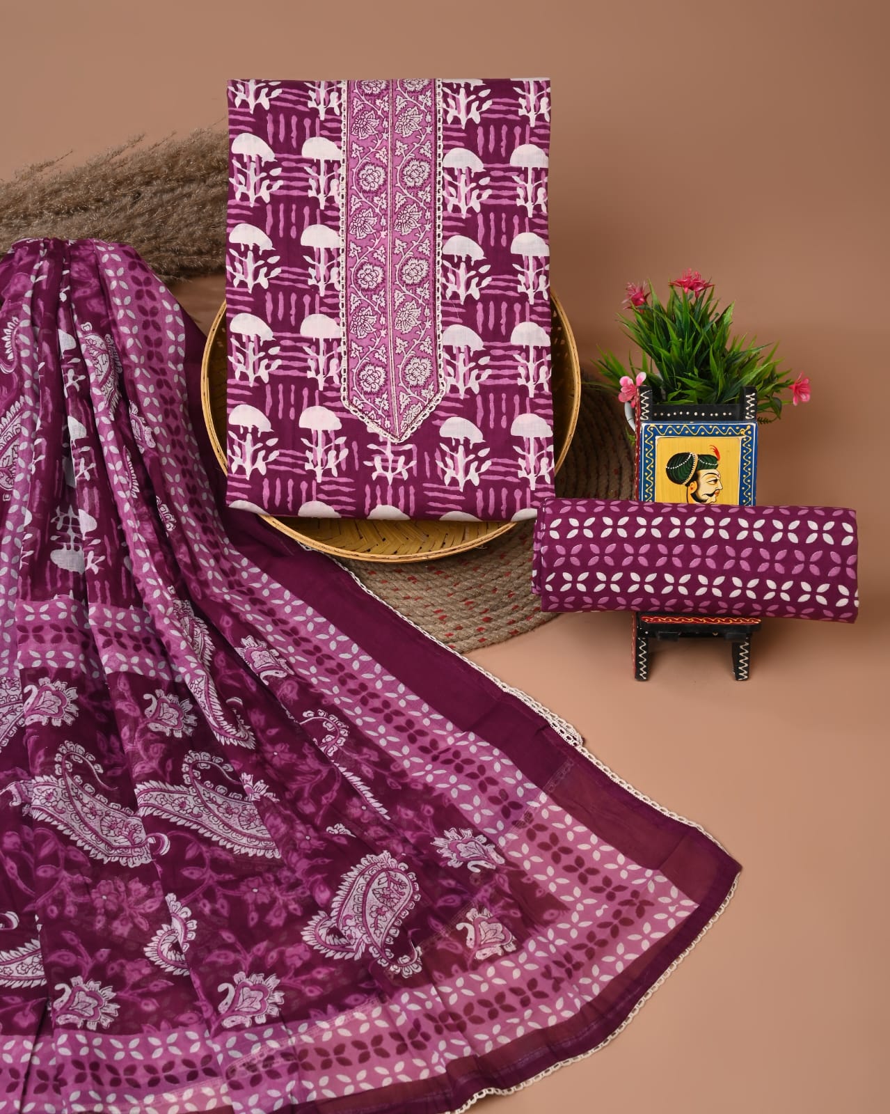 PREMIUM GOTA PATTI COTTON SUIT SET WITH COTTON DUPATTA(BFCOTGP21)